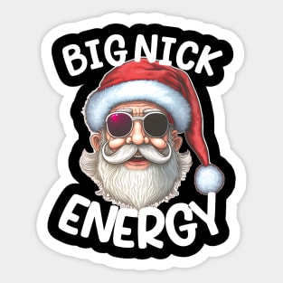 big nick energy, funny vintage santa claus wink christmas Sticker